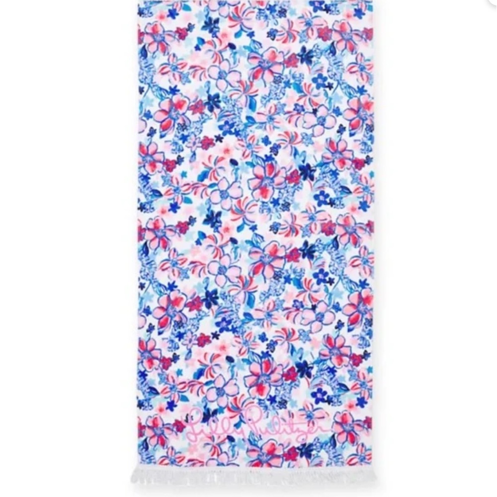 NWT/NIP Lilly Pulitzer Beach Towel Resort White Party Like a Lobster 30Wx60L